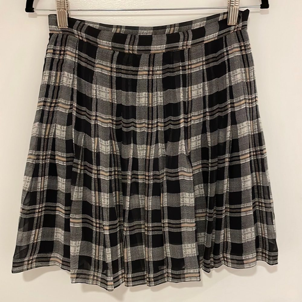 Joie Silk Plaid Skirt Small